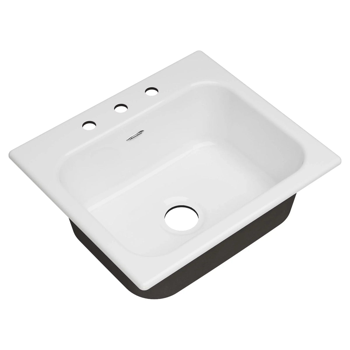 American Standard Quince Drop-in Cast Iron 25 in. 3-Hole Single Bowl Kitchen Sink in Brilliant White