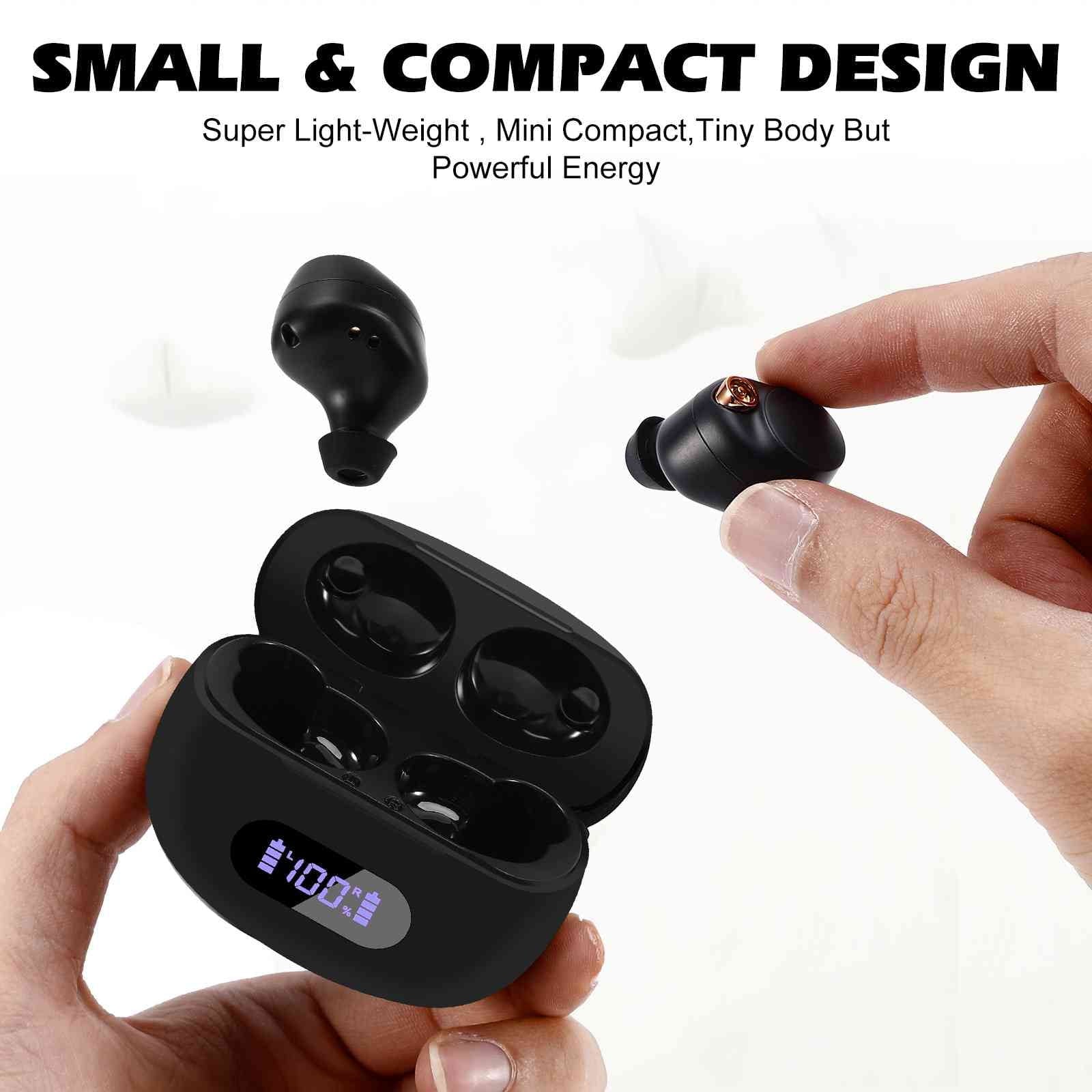 UrbanX True Wireless Bluetooth Earbuds + Charging Case, Black, Dual Connect, IPX5 Water Resistance, Bluetooth 5.2 Connection, Balanced, Bass Boost Matching with OnePlus Ace 2