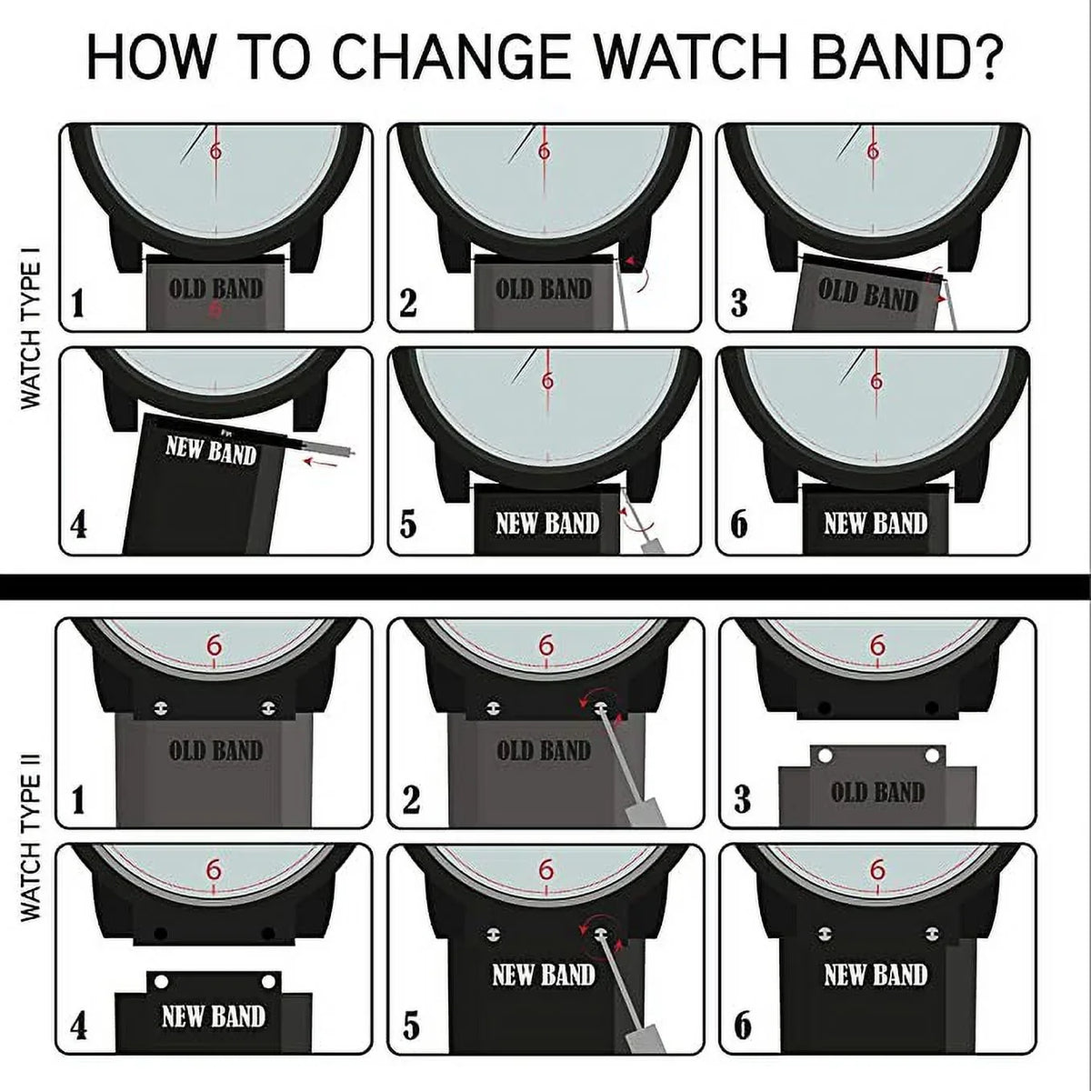WBH Band Fits For 44MM Hublot Big Bang Classic Fusion, Silicone Watch Band, 25MM Band Width, 22MM Fastener Width