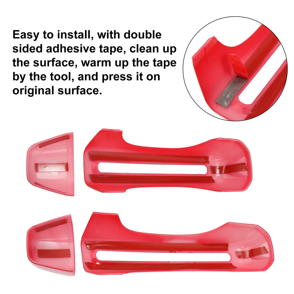 Red Door Handle Trim Coating Kit and Tailgate Handle Shield for Jeep Wrangler JL JLU 2 & 4 Doors 2018-2021