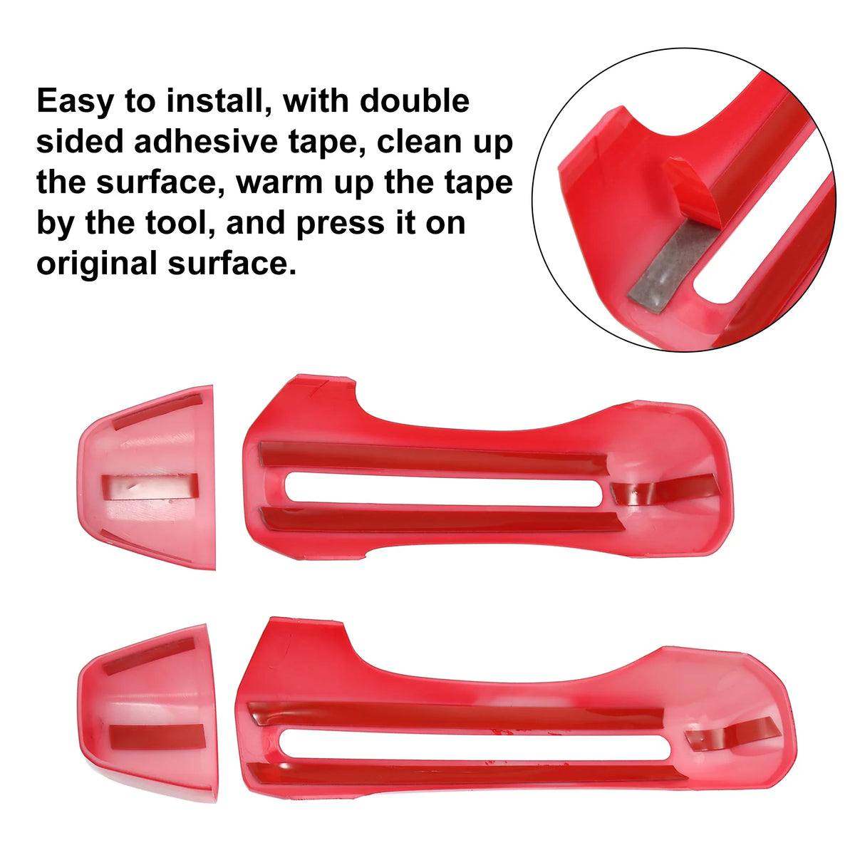 Red Door Handle Trim Coating Kit and Tailgate Handle Shield for Jeep Wrangler JL JLU 2 & 4 Doors 2018-2021