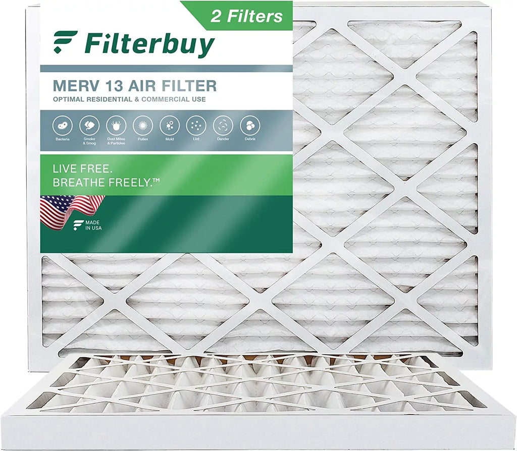 Filterbuy 10x14x2 MERV 13 Pleated HVAC AC Furnace Air Filters (2-Pack)