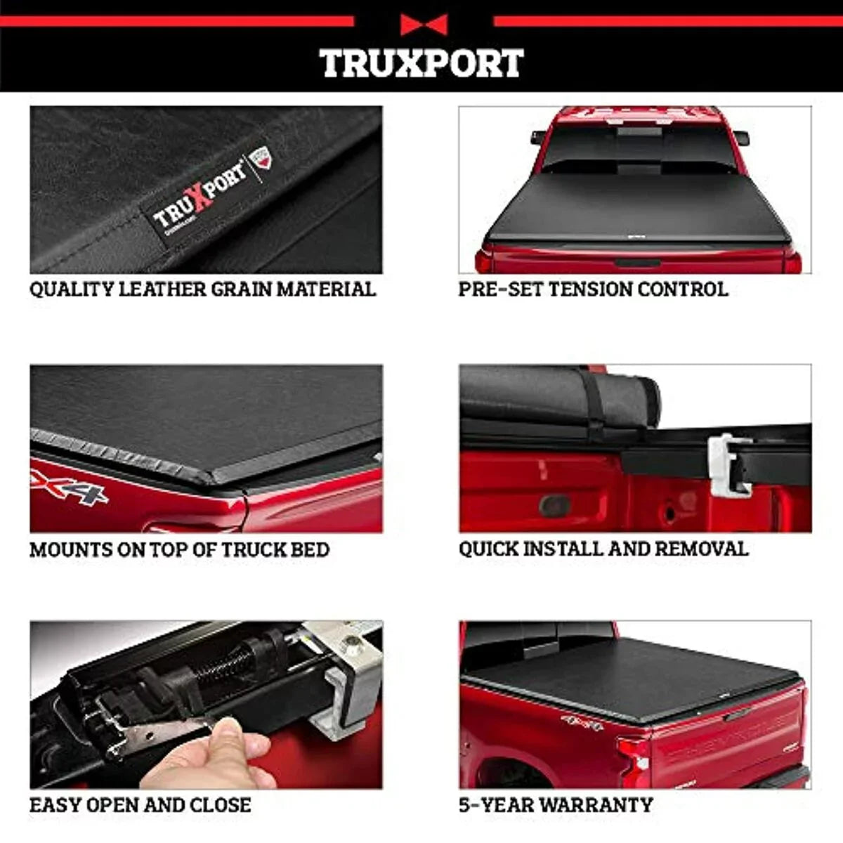 Truxedo Truxport Soft Roll Up Truck Bed Tonneau Protection | 294701 | Fitting with 2022 Ford Maverick 4' 6" Bed (54.4")