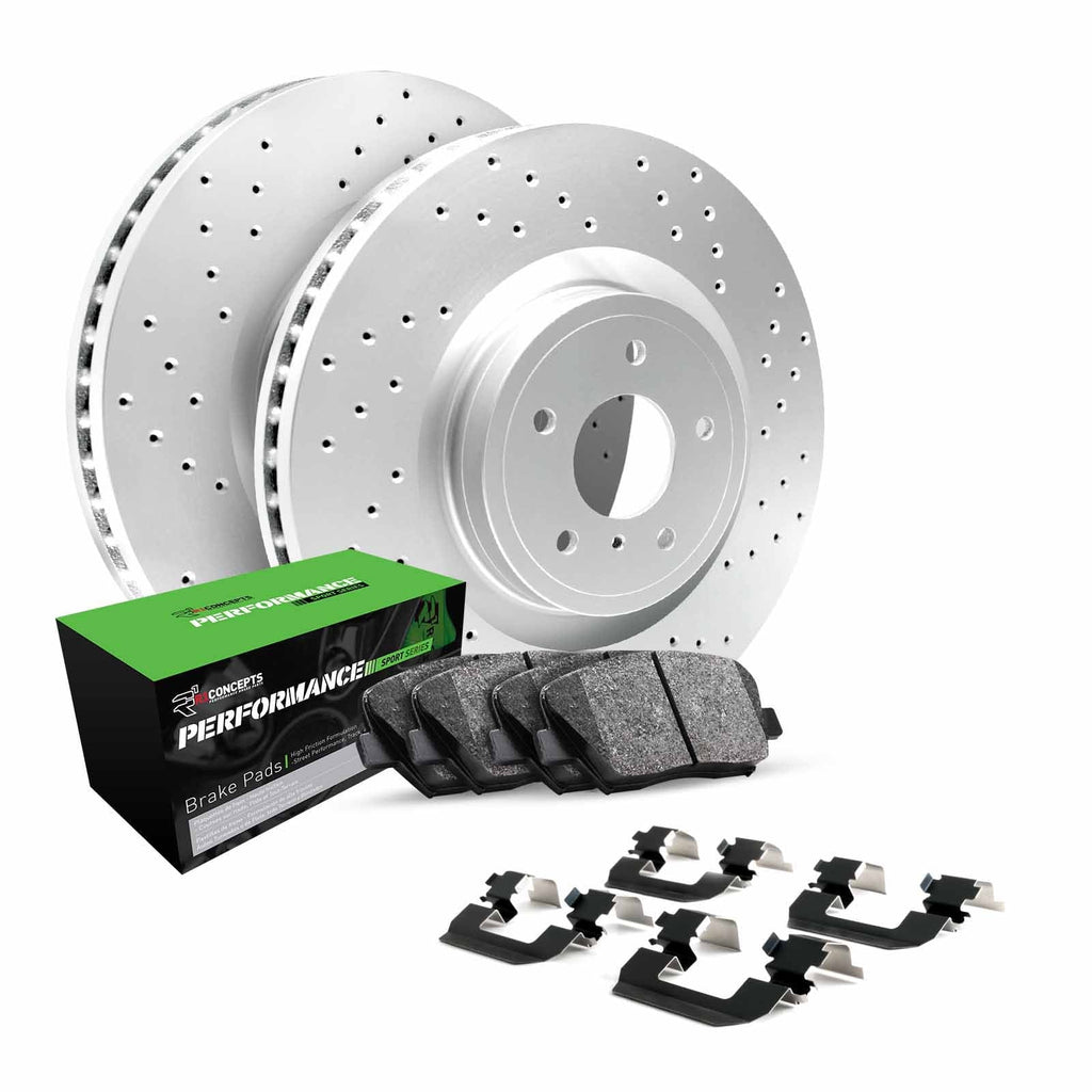R1 Concepts Rear Brakes and Rotors Kit |Rear Brake Pads| Brake Rotors and Pads| Performance Sport Brake Pads and Rotors| Hardware Kit|fits 2008-2017 Audi A4, A4 allroad, A4 Quattro, A5, A5 Quattro, Q5