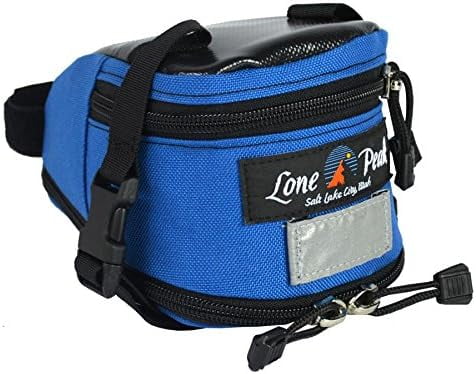 Lone Peak Mini-Wedge Expandable Bicycle Seat Bag | Bike Saddle Bag | Superior Mount - Long-lasting Seat Pack | Bikepacking Bag | 1000 D Nylon | Blue (Made in The USA)
