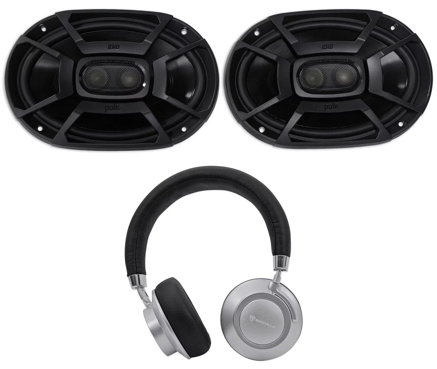 2) Polk Audio DB692 6X9" 450w Car Ship Speakers+Headphones