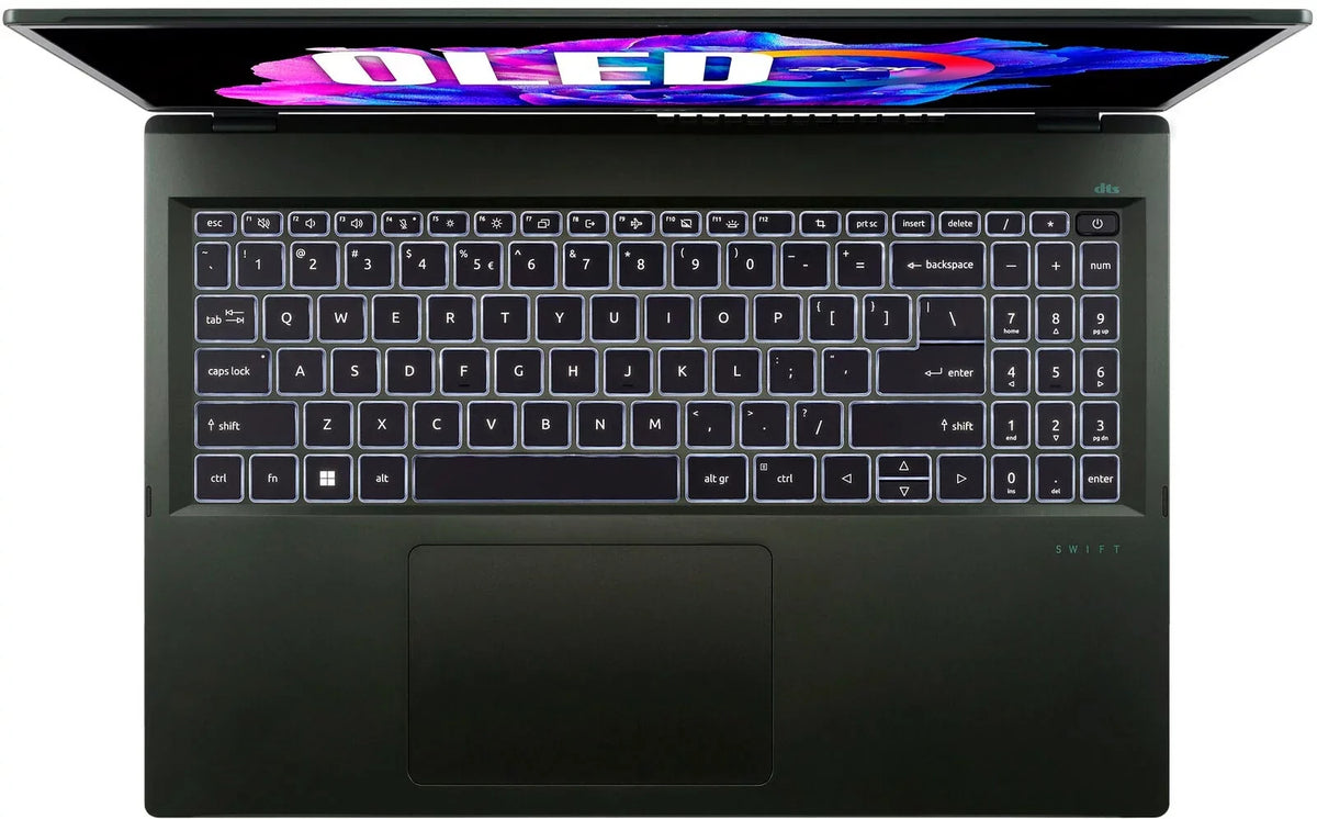 Acer Swift Edge 16 SFE16-43 - AMD Ryzen 7 - 7840U / up to 5.1 GHz - Win 11 Home - Radeon 780M - 16 GB RAM - 1.024 TB SSD - 16" OLED 3200 x 2000 (WQXGA+) @ 120 Hz - 802.11a/b/g/n/ac/ax (Wi-Fi 6E) - olivine black - kbd: US Intl