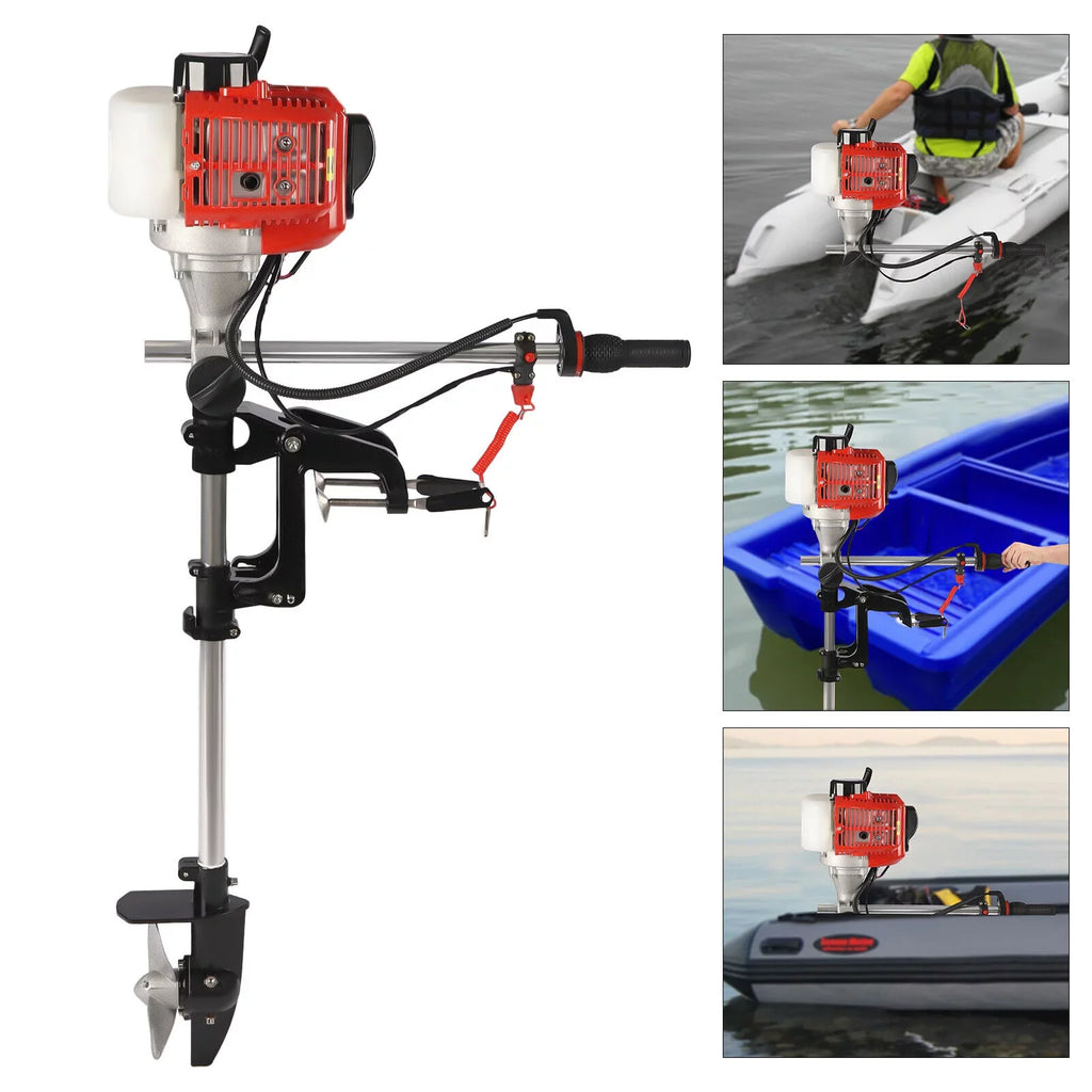 2-Stroke 2.3HP 52CC Outboard Craft Motor Engine Pull Starter w/Air Cooling System