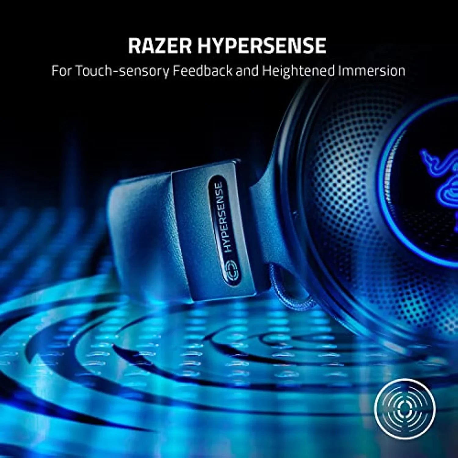 Razer Kraken V3 Hypersense Wired Usb Gaming Headset W/Haptic Technology: Triforce Titanium 50Mm Drivers - Thx Spatial Audio - Hybrid Fabric & Leatherette Memory Foam Cushions - Detachable Mic
