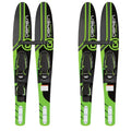 OBrien 54" Adjustable Combo Water Skis, Kids Size 2-Mens Size 7, Green (2 Pack)