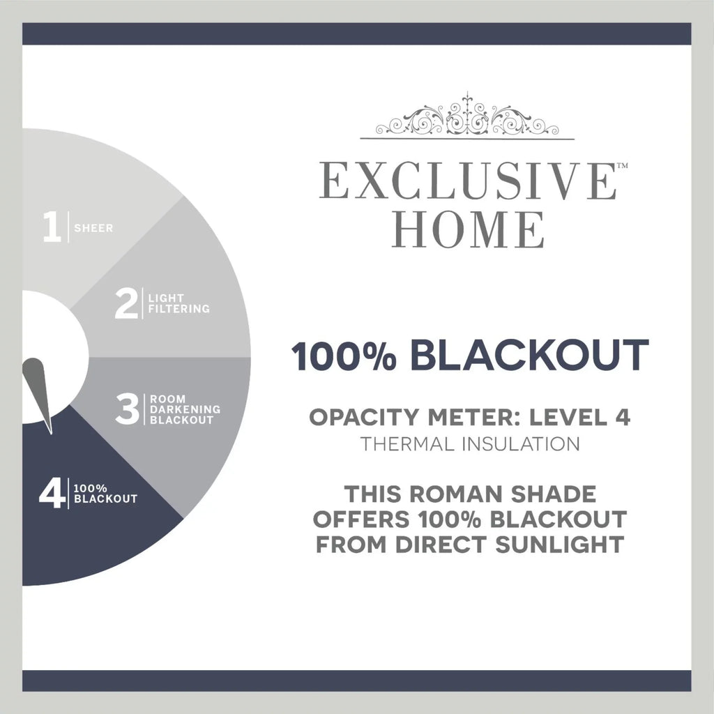 Exclusive Home Esme Total Blackout Roman Shade, 27"x64", Slate Blue