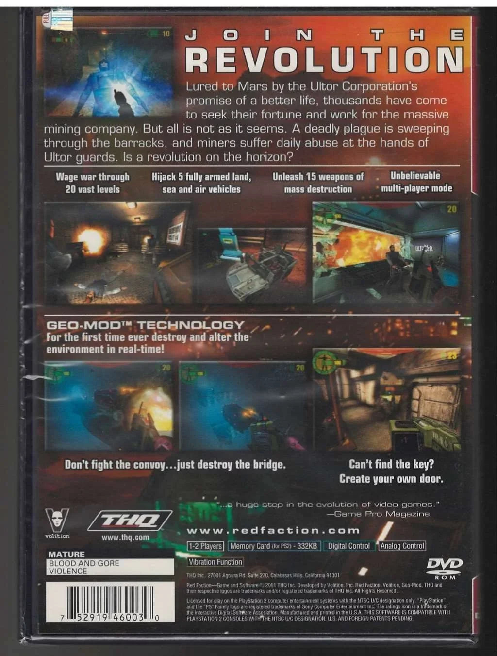Red Faction Excellent Hits) PS2 (Brand New Factory Sealed US Version) Playstatio