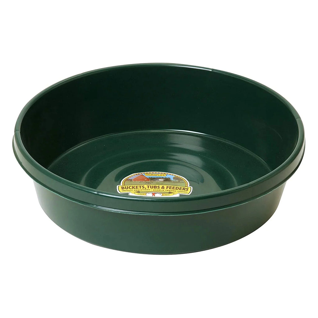 Little Giant 3 Gallon Flat Farm Livestock Feed Utility Pan, Green (6 Pack)