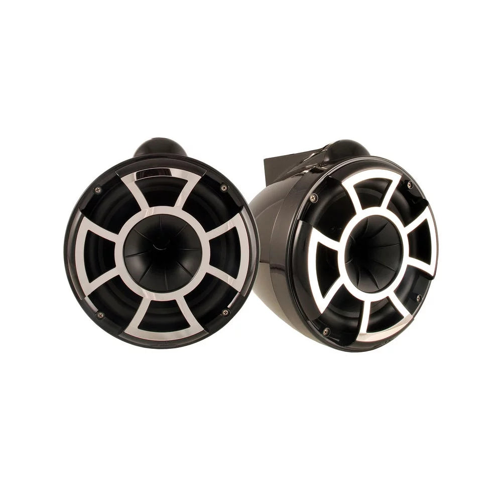 Wet Sounds REV10 Black 10" Tower Speakers with Mini Fixed Clamps - Fits 1" to 1 7/8" Pipe