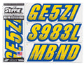 STIFFIE Techtron Yellow/Navy 3" Alpha-Numeric Identification Custom Kit Registration Numbers & Letters Marine Stickers Decals for Vessel & Personal Watercraft PWC