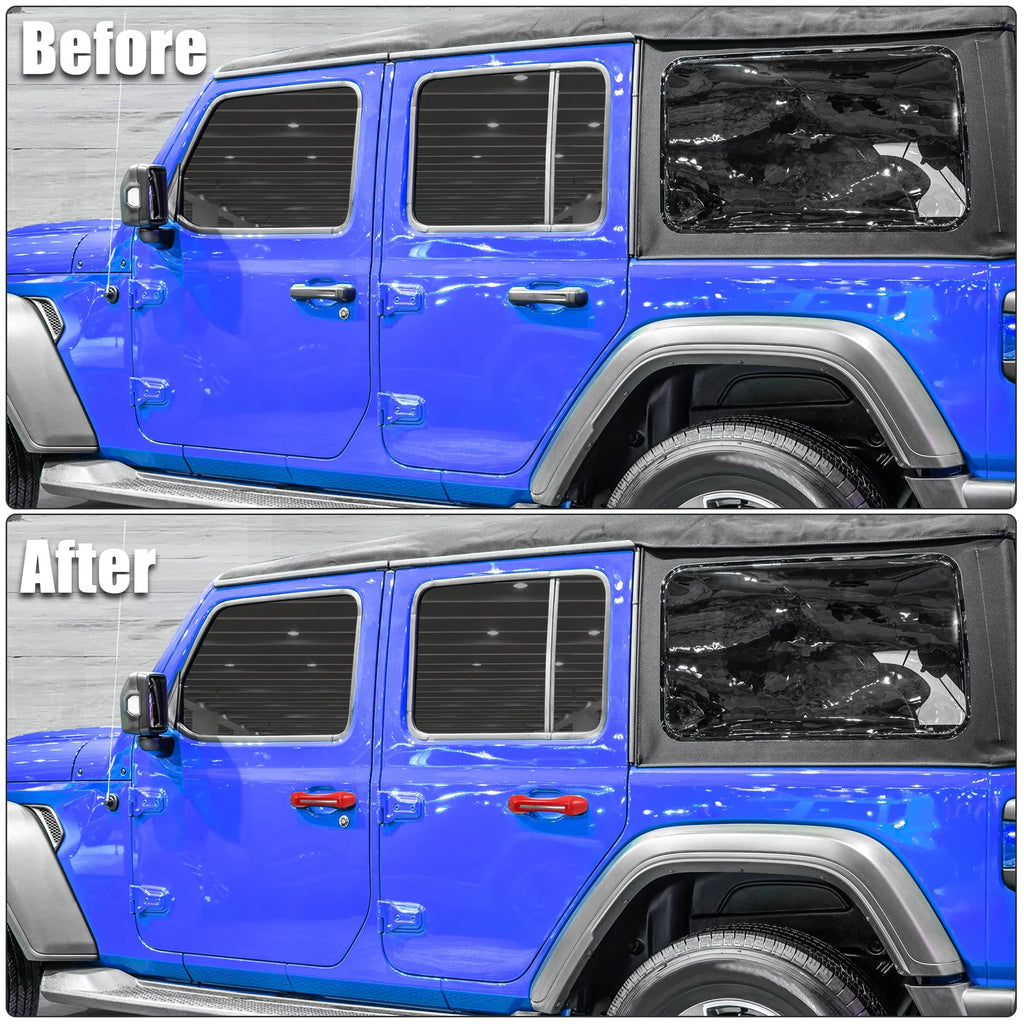 Red Door Handle Trim Coating Kit and Tailgate Handle Shield for Jeep Wrangler JL JLU 2 & 4 Doors 2018-2021