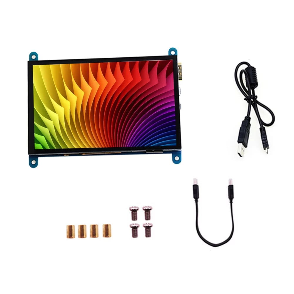 Arealer 5 InchCapacitive Touchscreen Display 800*480 Resolution Small Portablewith USBInterface Fitting with Raspberry Pi Tool