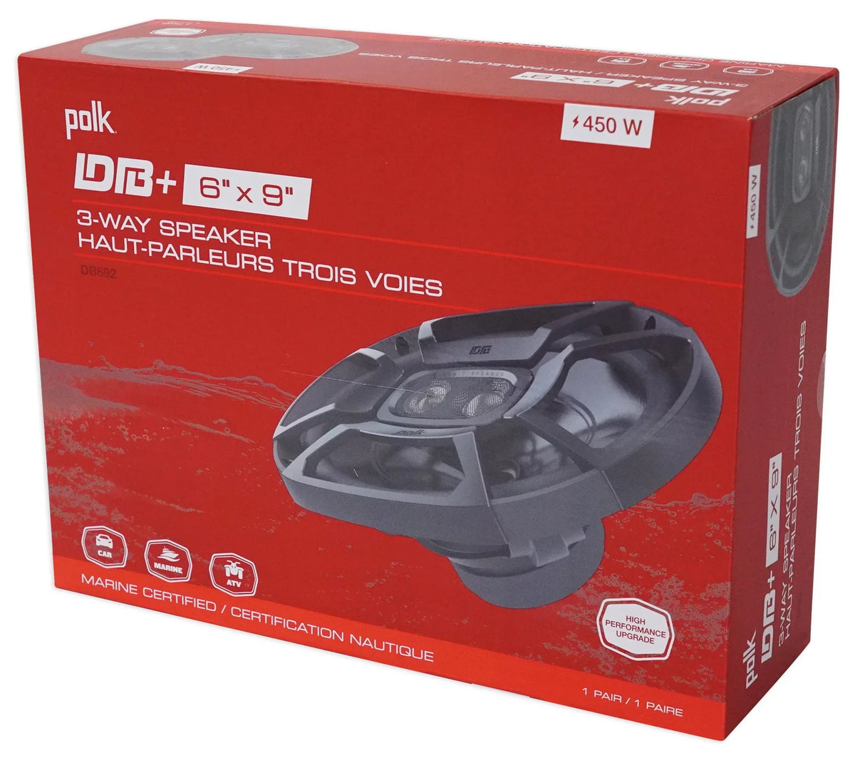 2) Polk Audio DB692 6X9" 450w Car Ship Speakers+Headphones