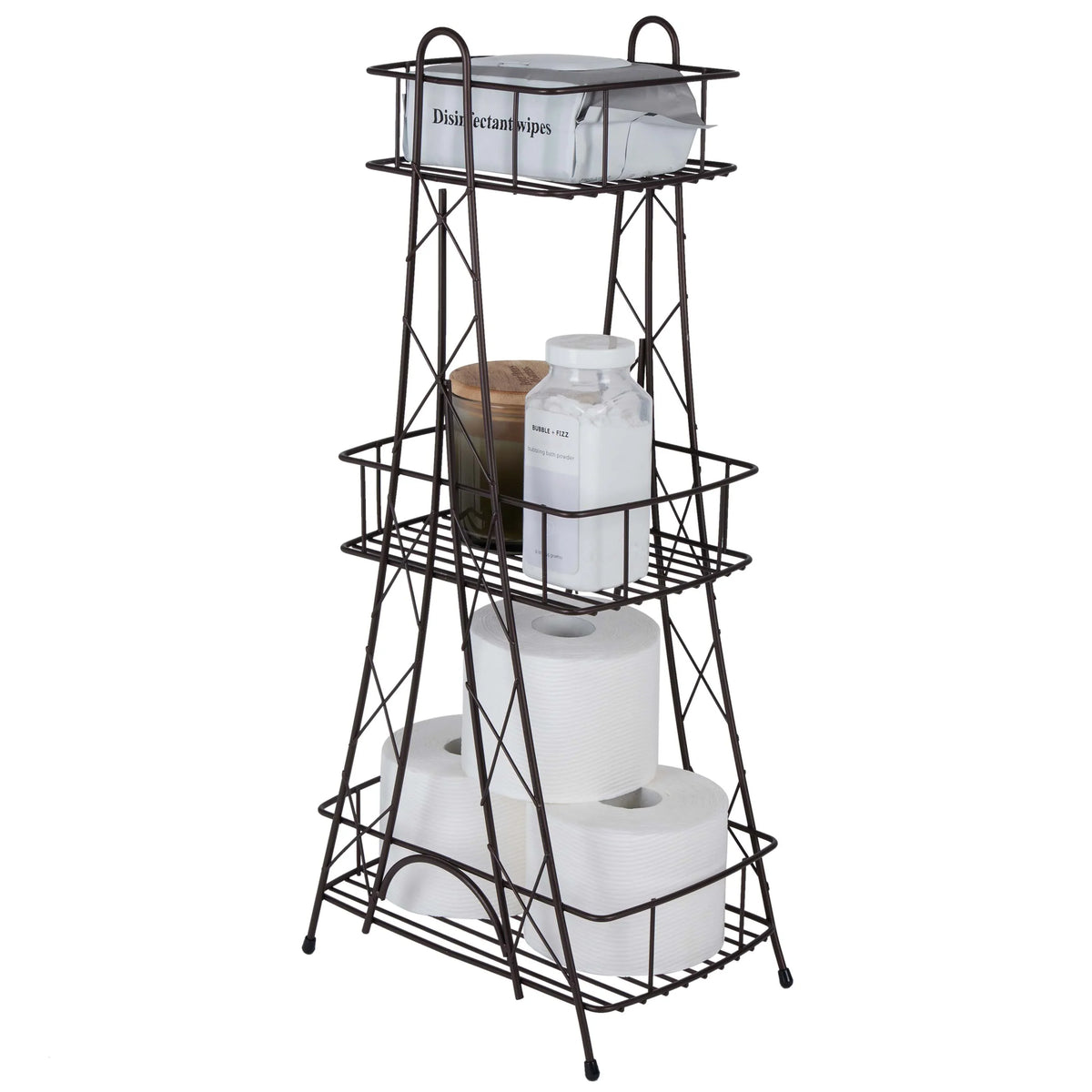 ELLE Paris Ville Des Lumieres Collection Eiffel Tower 3 Tier Spa Tower, 11"x 7"x 24.8" H