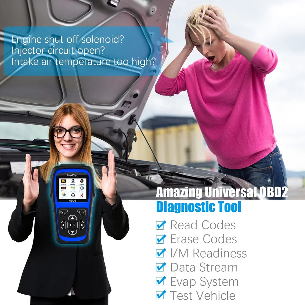 NEXAS ND601 OBD2 Scanner Fits for BMW & MINI Multi-System Diagnostic Scanner Automotive Diagnostic Maintenance Tool DPF Regen BMS Reset Check Engine Code Reader for Vehicles after 1996