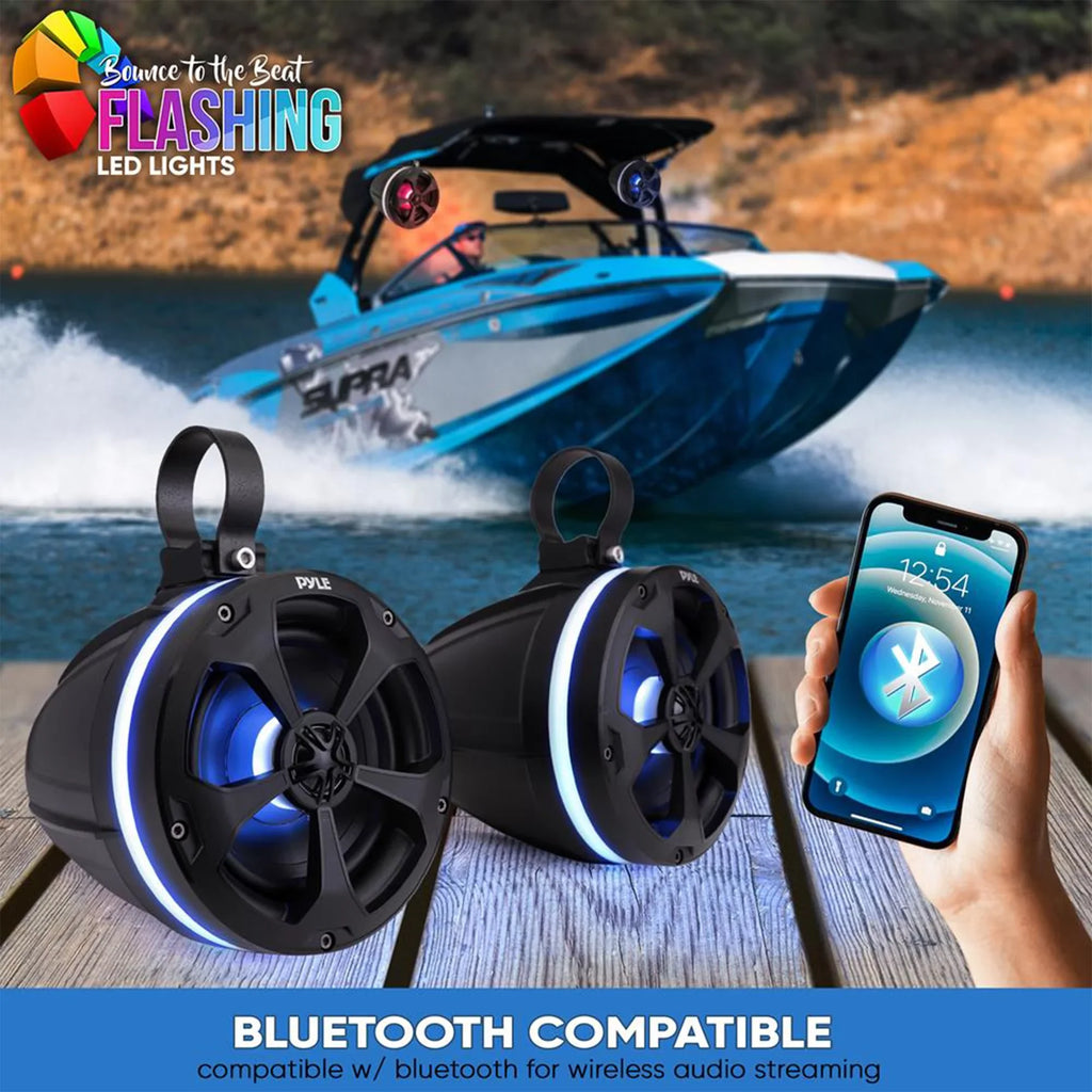 Pyle 5.25 In 1,000 Watt 2 Channel Waterproof Off Road Watercraft and ATV Speakers