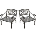 Afuera Living Taditional Metal Patio Club Chair in Charcoal Black (Set of 2)