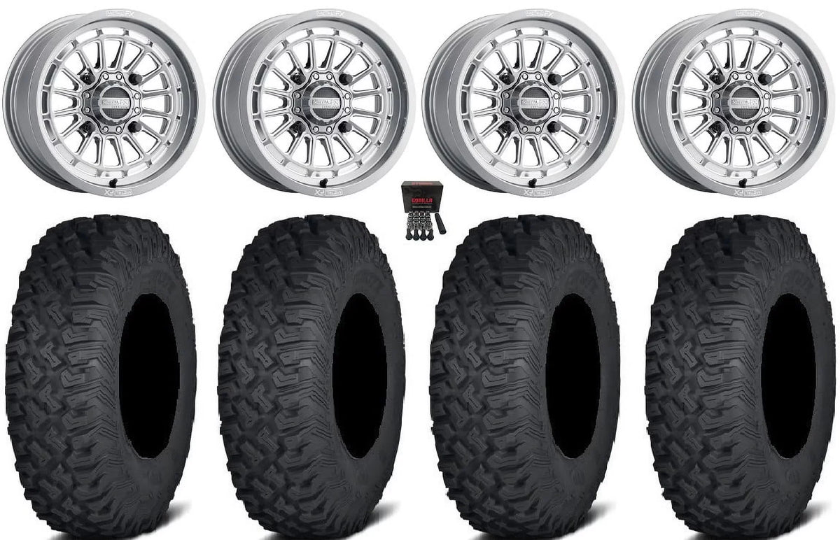 MetalFX Delta Contrast Cut 15" Wheels Gm 32" Coyote Tires Polaris RZR XP 1000 / PRO XP / Ranger XP 900/1000