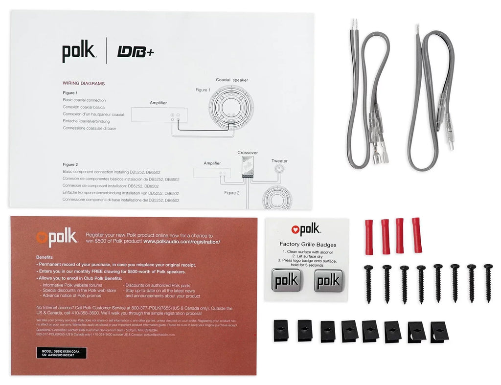 2) Polk Audio DB692 6X9" 450w Car Ship Speakers+Headphones