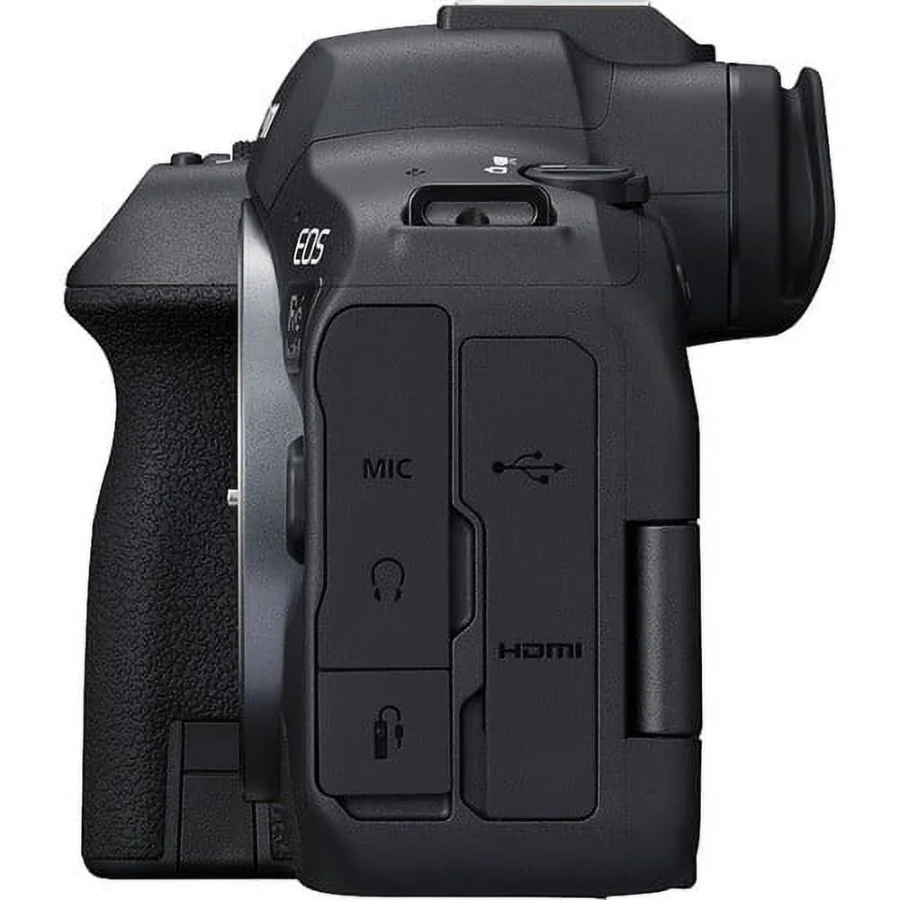 Canon EOS R6 Mark II Mirrorless Camera with 24-105mm f/4-7.1 Lens (5666C018) + 64GB Memory Card + Case + Corel Photo Software + 2 x LPE6 Battery + External Charger + Card Reader + LED Light + More