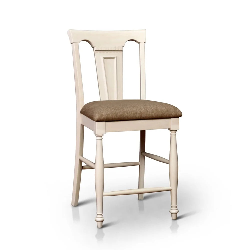 Furniture of America Kis Country Solid Wood Counter Height Chairs (Set of 2) by White/Cherry Cherry Finish, White Finish