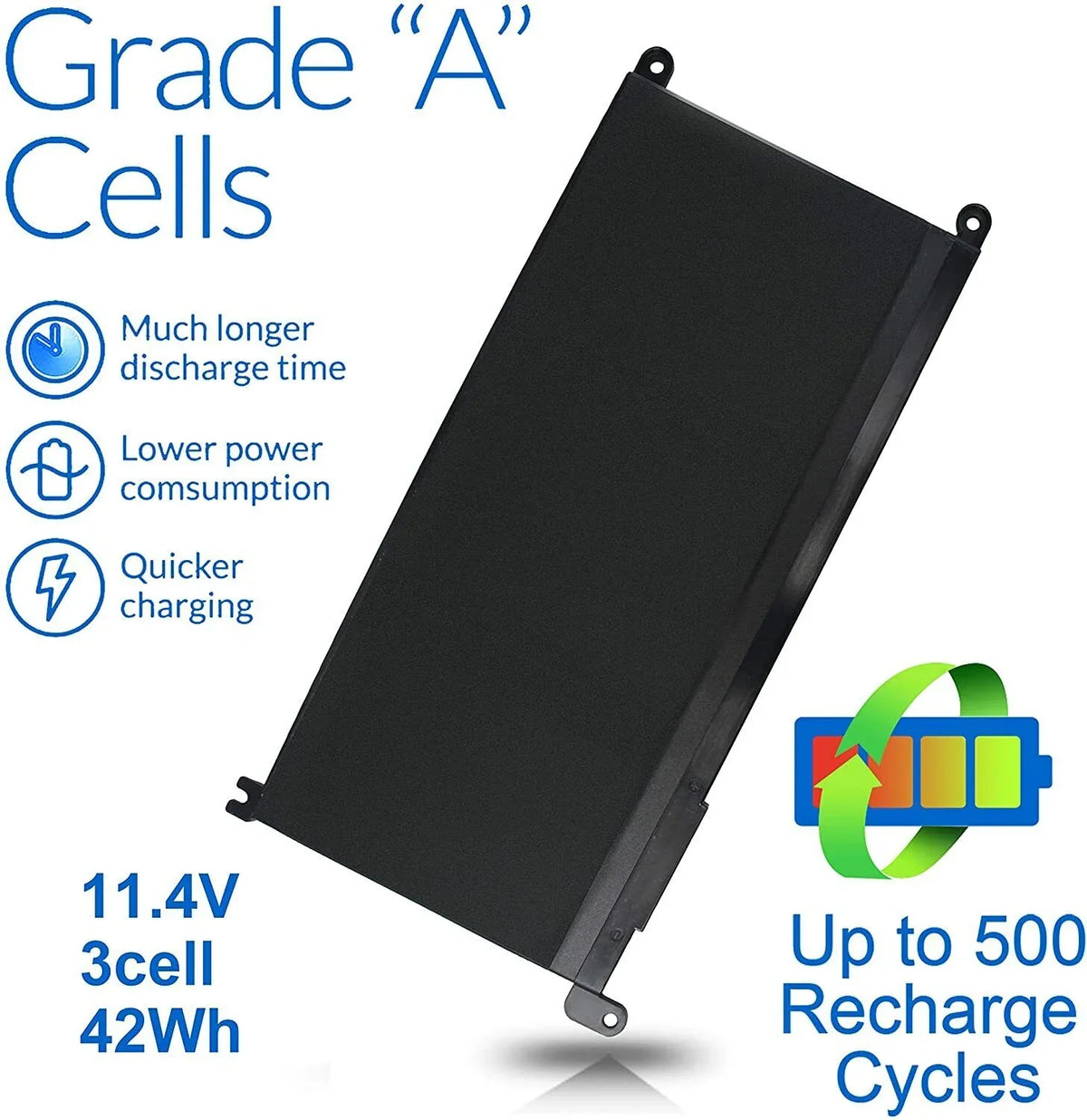 WDX0R Battery for Dell Inspiron 15 7000 5000 Series 5567 5568 fit P58F P66F P75F