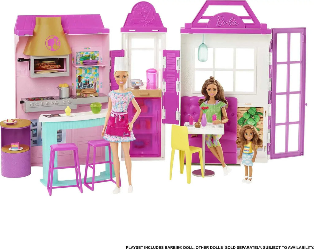 Barbie Cook ‘n Grill Restaurant Playset with 30+ Pieces Gift for 3 to 7 Year Olds