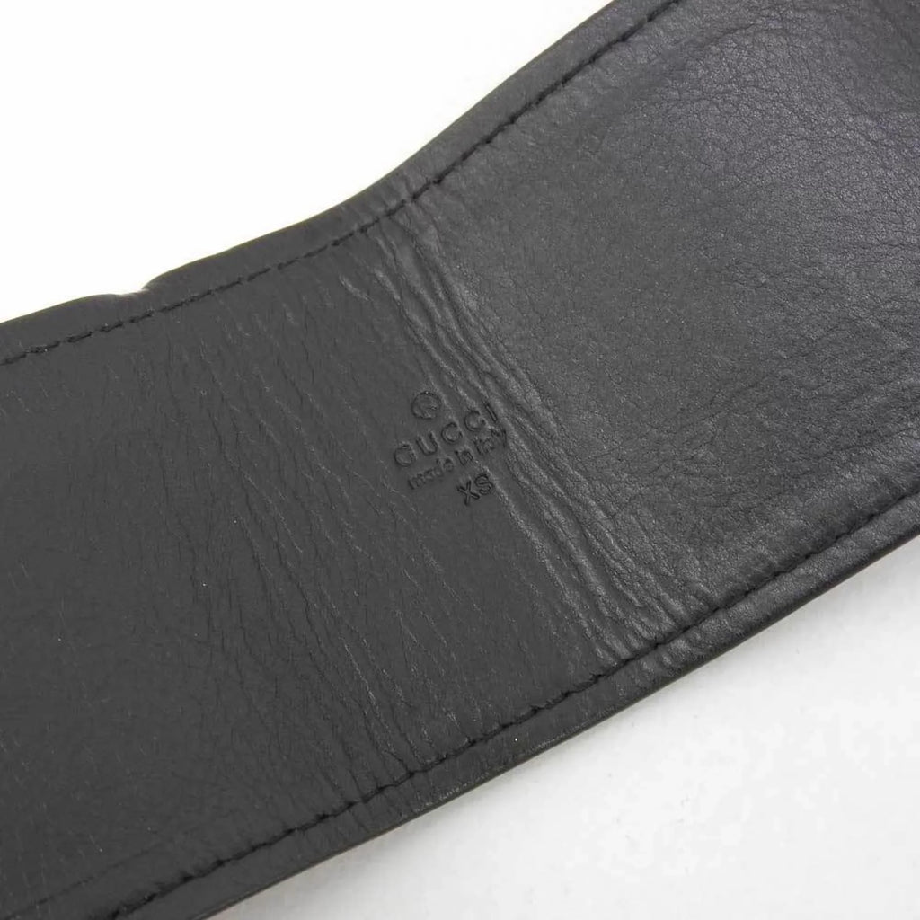 Pre-Owned Gucci GUCCI wide belt suede black gold metal fittings XS waist (Good)