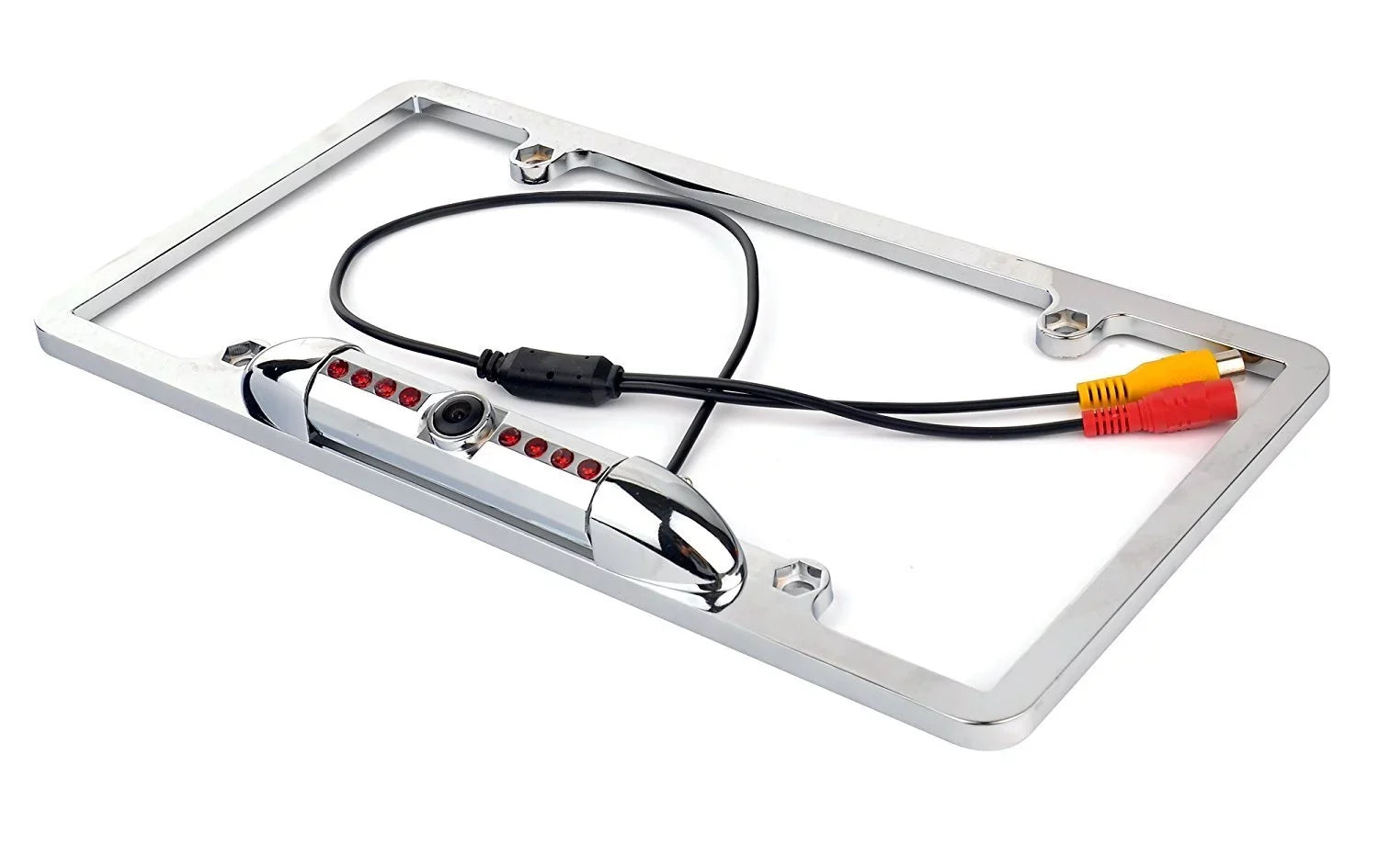 Kenwood Alpine Pioneer JVC Night Vision Color Rear View Camera Silver Chrome Frame