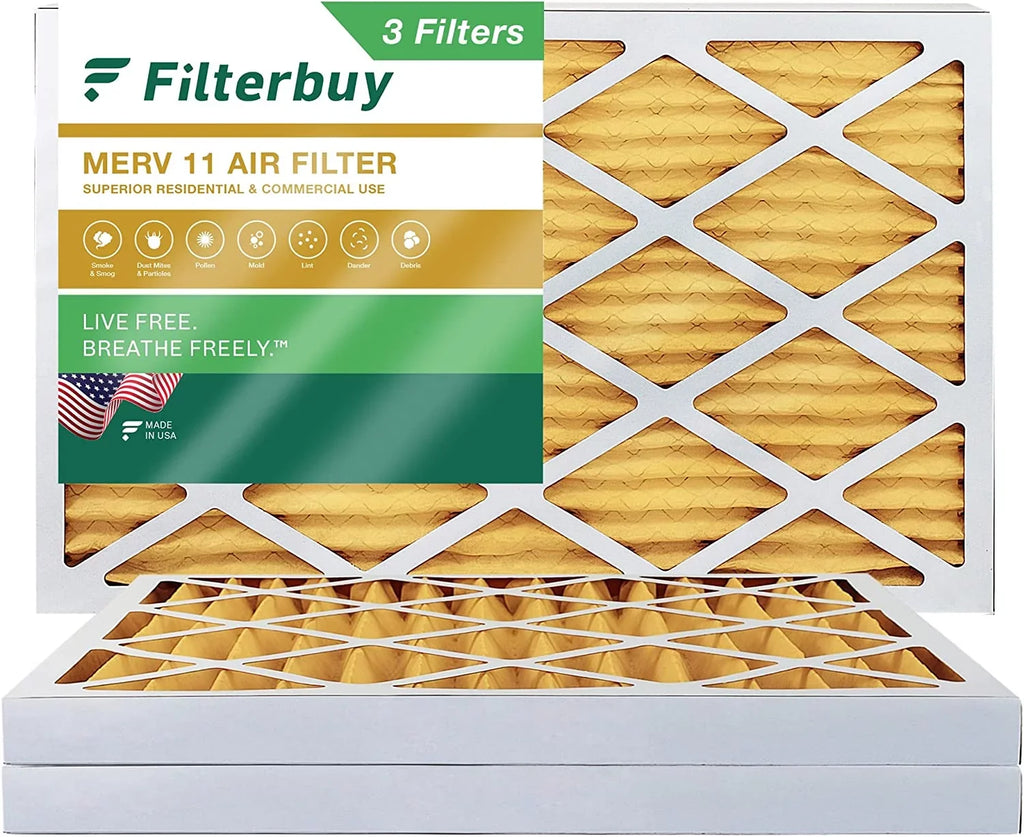 Filterbuy 16x36x2 MERV 11 Pleated HVAC AC Furnace Air Filters (3-Pack)