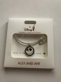 Disney Parks Jack and Sally Bangle Alex and Ani Silver Finish Bracelet New Box