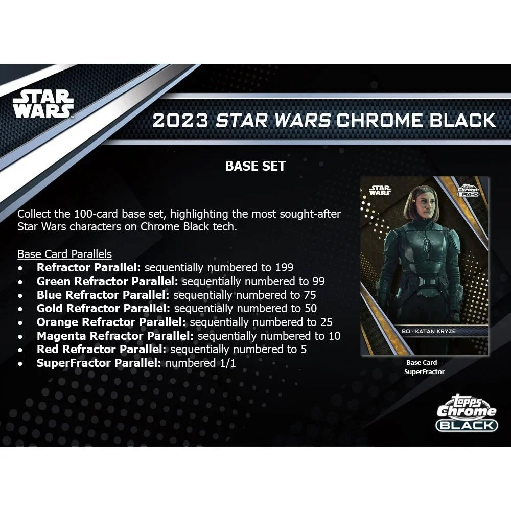 Star Wars 2023 Galaxy 2023 Topps Chrome Black Trading Card HOBBY Box (1 Encased Autograph)