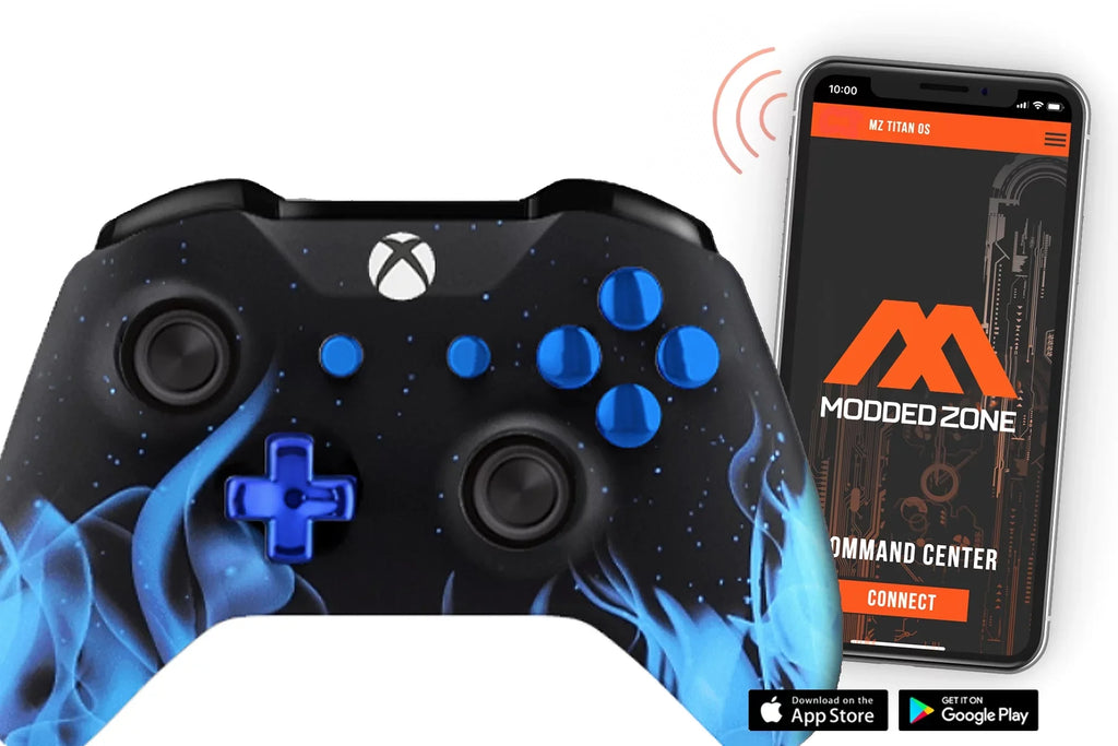 Soft Blue Fire (Matte blue) Xbox One S SMART Custom Rapid Fire Modded Controller. FPS mods. COD Warzone