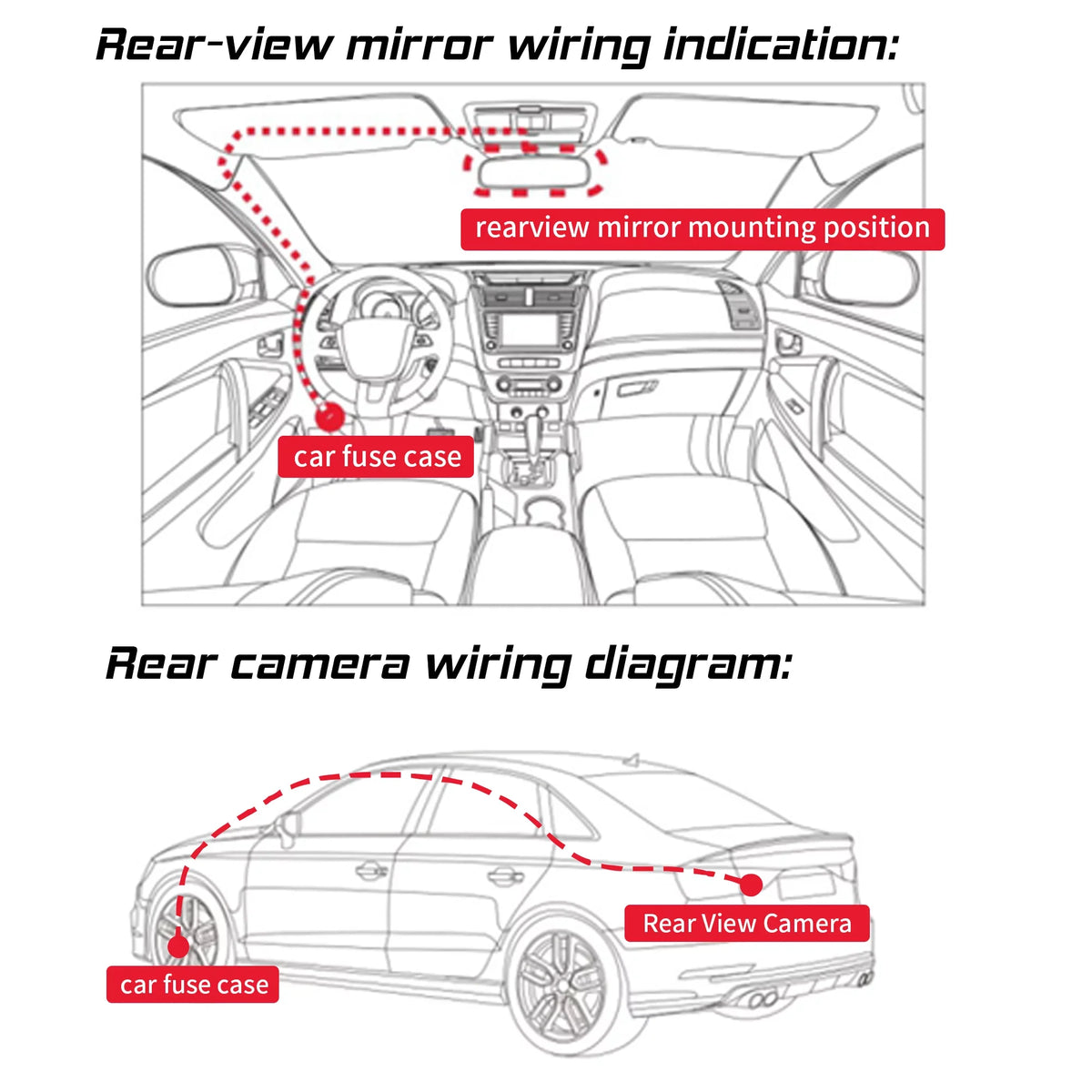 Mirror Dash Car Camera 9.35 inch Touchscreen Rear View Smart Streaming Truck Camera 1080P Full HD Front Rear Back View Dual Cameras