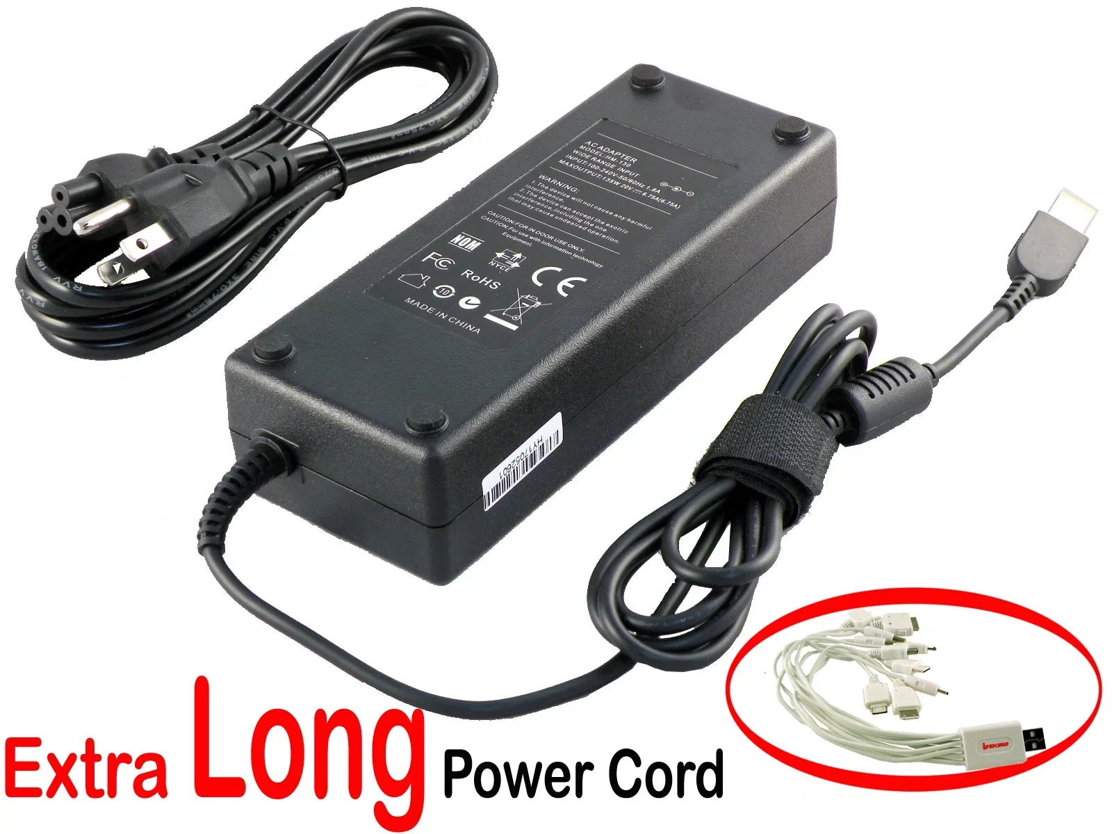 iTEKIRO 135W AC Adapter for Lenovo Legion Y520-15IKBN 80WK, Legion Y520-15IKBA 80WY, Legion Y520-15IKBM 80YY, Legion Y530-15ICH 81FV, Legion Y730-15ICH 81HD, Legion Y730-17ICH 81HG, Legion Y7000P 81LD