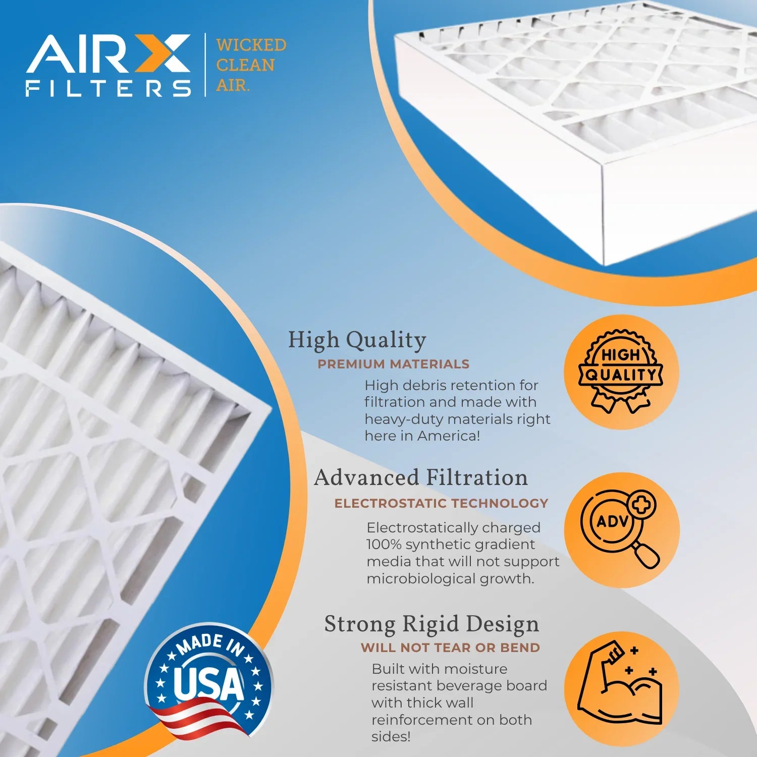 16x28x6 Air Filter MERV 8 Comparable to MPR 700 & FPR 5 Fitting with Aprilaire 401 Premium USA Made 16x28x6 Furnace Filter 1 Single Filter by AIRX FILTERS WICKED CLEAN AIR.