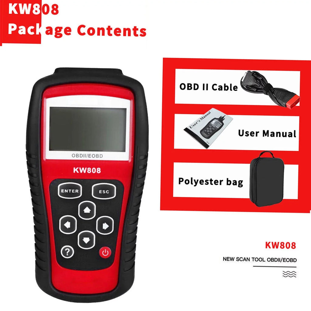 KONNWEI OBDII / EOBD Cars Code Reader and Auto Scanner Detection Decoder KW808 Diagnostic Scanner for Effective Car Troubleshooting