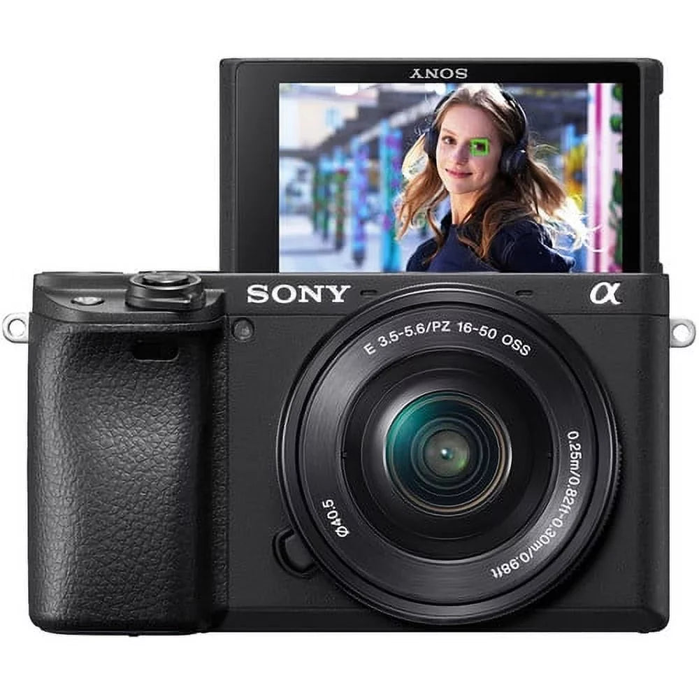 Sony Alpha a6400 Mirrorless Camera: Compact APS-C Interchangeable Lens Digital Camera with Real-Time Eye Auto Focus, 4K Video, Flip Screen & 16-50mm Lens + Pixi Essentials Kit