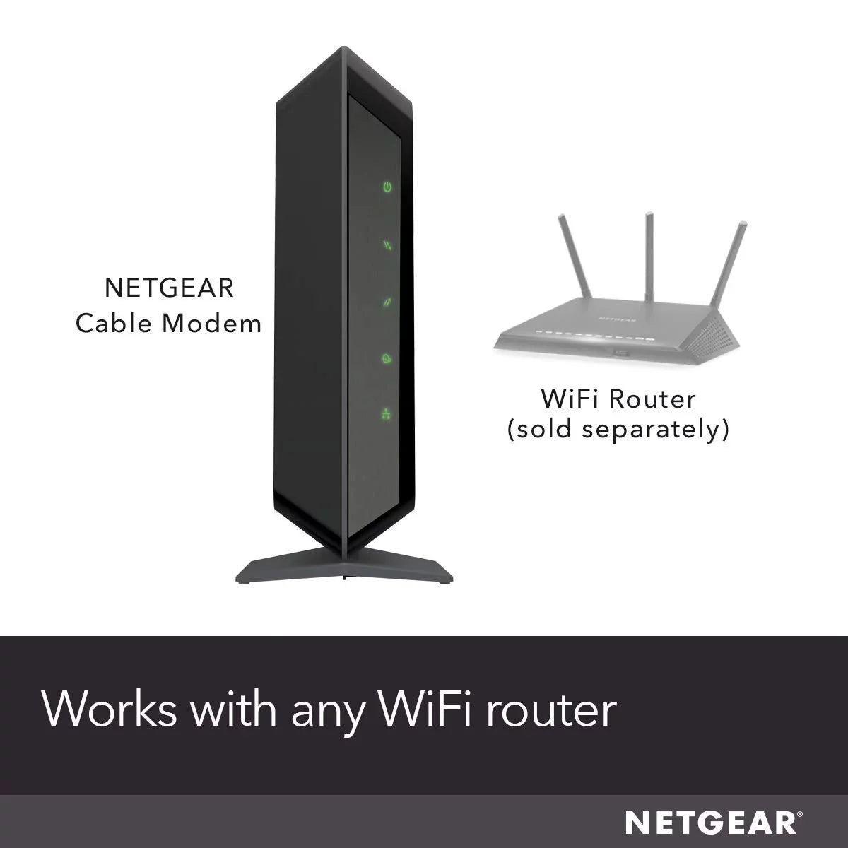 NETGEAR - DOCSIS 3.0 32x8 High Speed Cable Modem | Certified for Xfinity by Comcast, Spectrum, Cox & more (CM700)