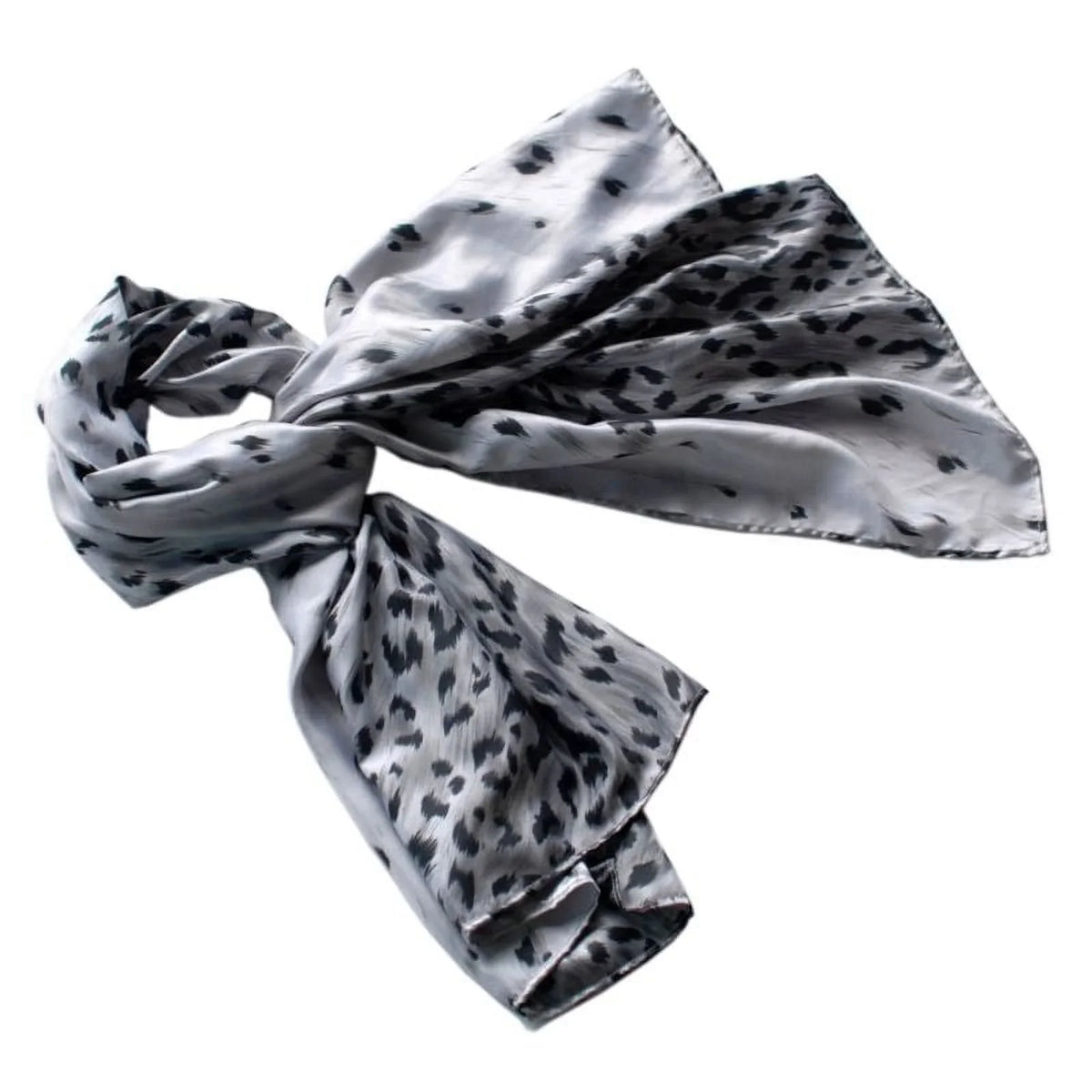 Blancho Silver Leopard Design Elegant Delicately Soft Silk Scarf/Wrap/Shawl(Large)