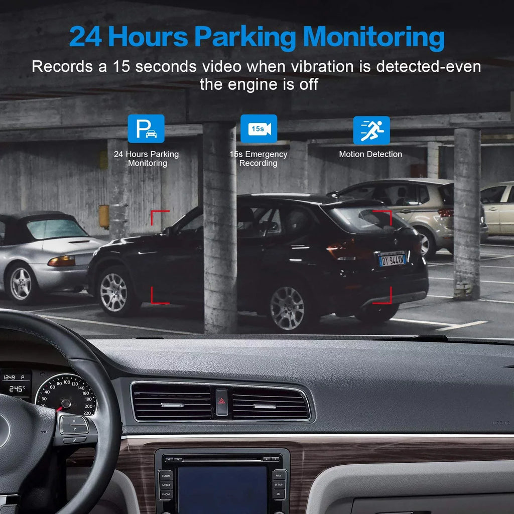 Dash Cam Front with 32G SD Card, 1080P FHD Car Driving Recorder 3'' IPS Screen 170°Wide Angle Dashboard Camera Aluminum Alloy Case, WDR G-Sensor Parking Monitor Loop Recording Motion Detection