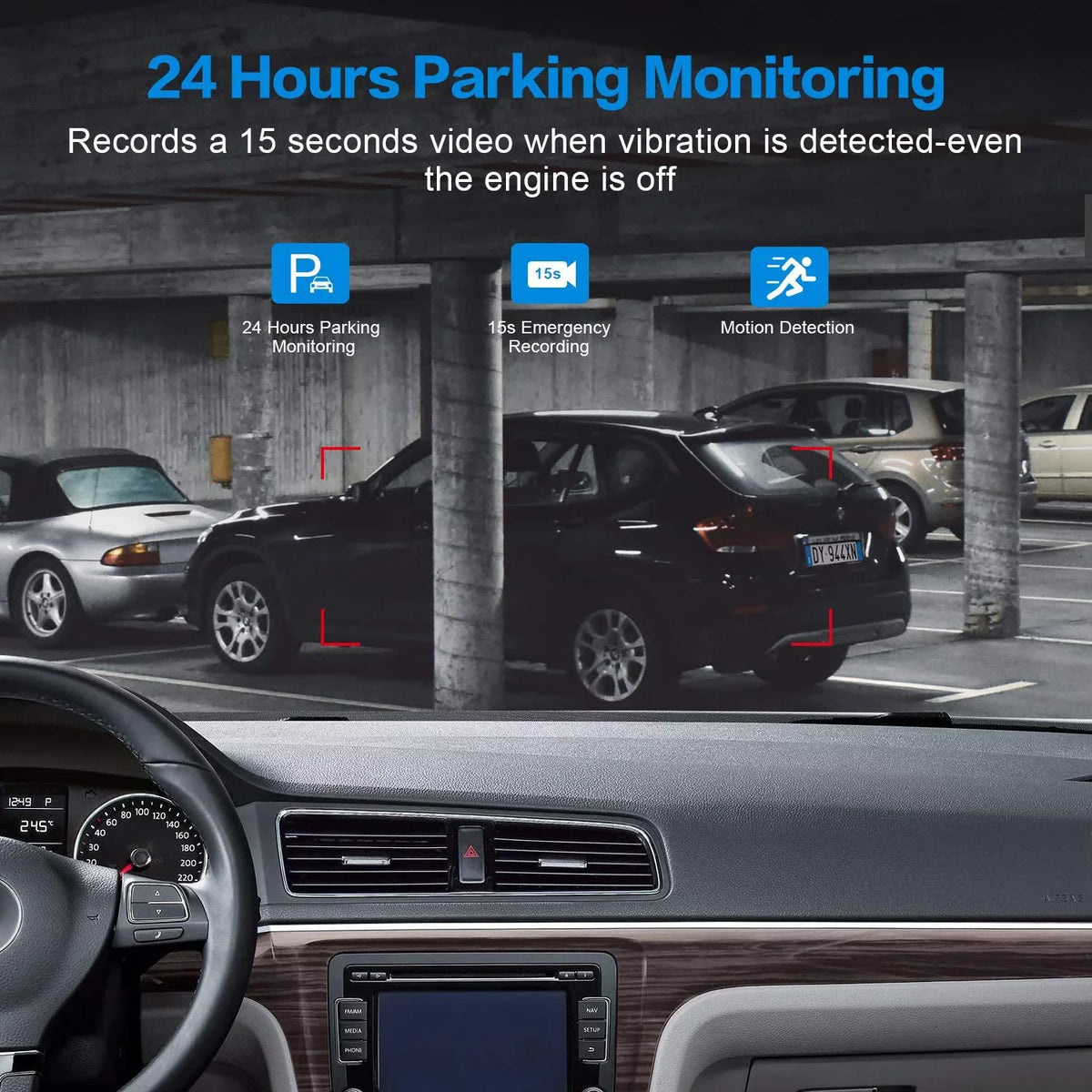 Dash Cam Front with 32G SD Card, 1080P FHD Car Driving Recorder 3'' IPS Screen 170°Wide Angle Dashboard Camera Aluminum Alloy Case, WDR G-Sensor Parking Monitor Loop Recording Motion Detection