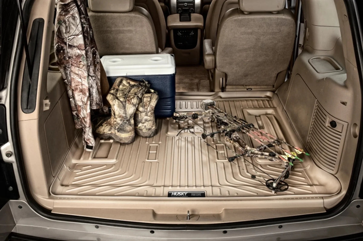 Husky by RealTruck Climate Series Cargo Liner Black Matching with 12-19 Toyota Highlander; Matching with to back of 2nd row Seats over foldered 3rd row Seats