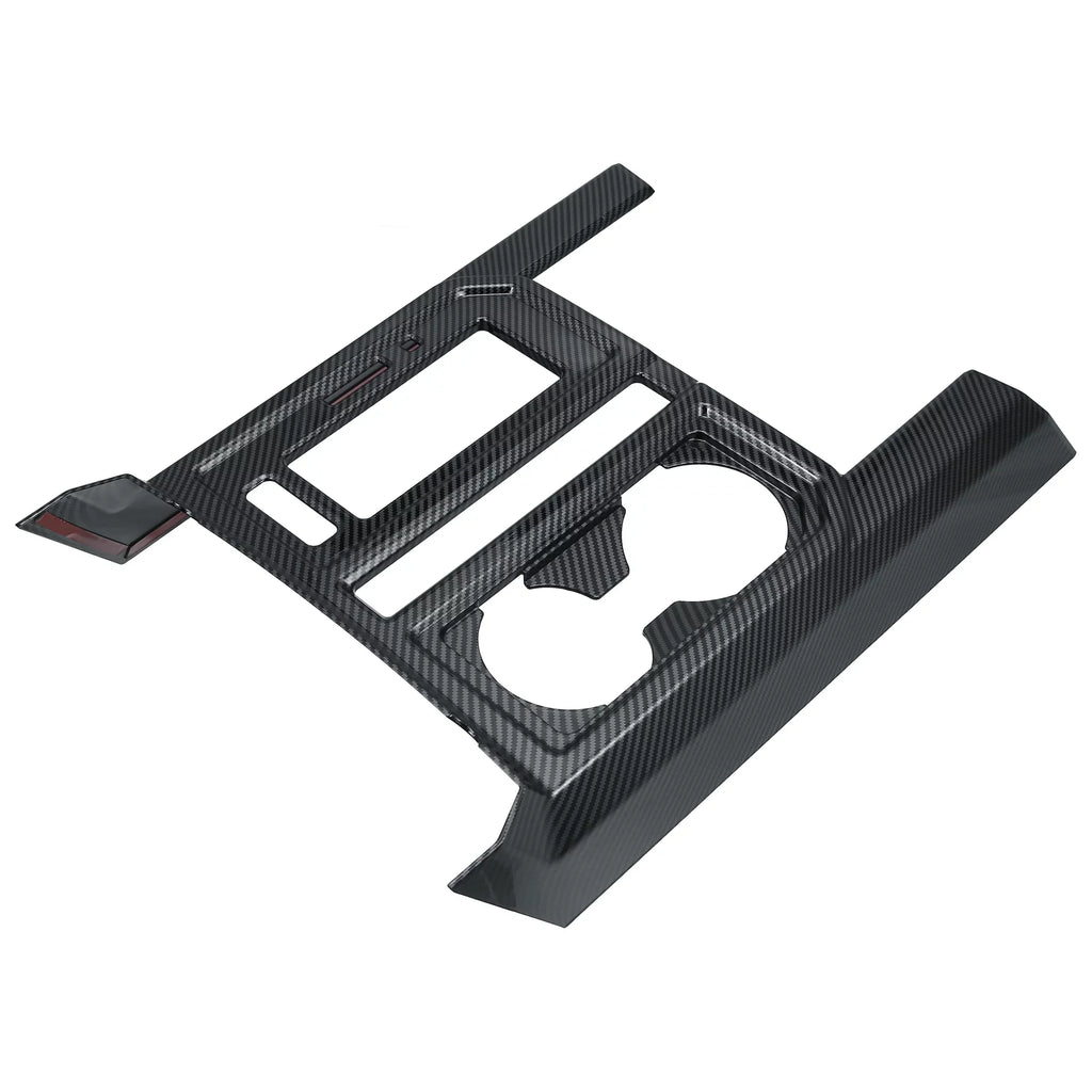 Carbon Fiber Pattern Car Center Console Gear Shift Cup Holder Trim Coating for Ford F-150 2015 2016 2017 2018 2019 Black