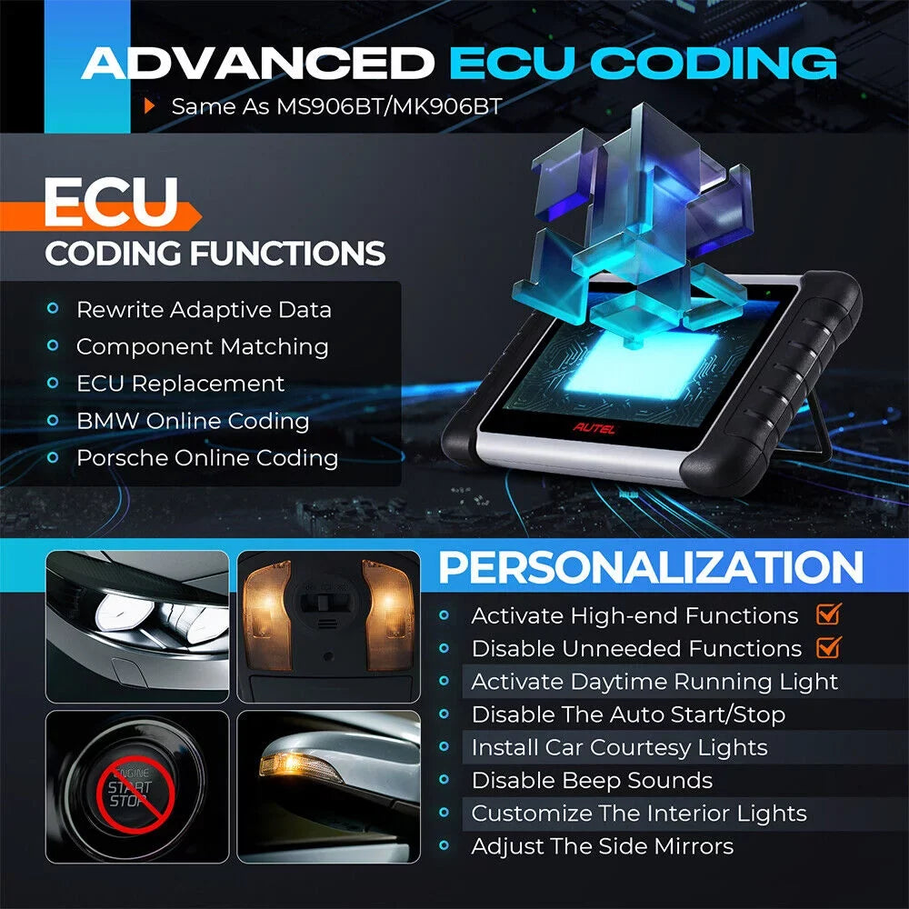 Autel Scanner MaxiPRO MP808S Car Diagnostic Scan Tool All System Diagnostics ECU Coding, Active Test, 36+ Service, Upgraded of MP808/ MP808BT/ MK808